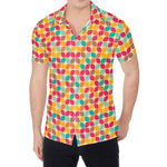 Retro Geometric Rounded Square Print Men's Shirt