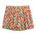 Retro Geometric Rounded Square Print Mesh Shorts