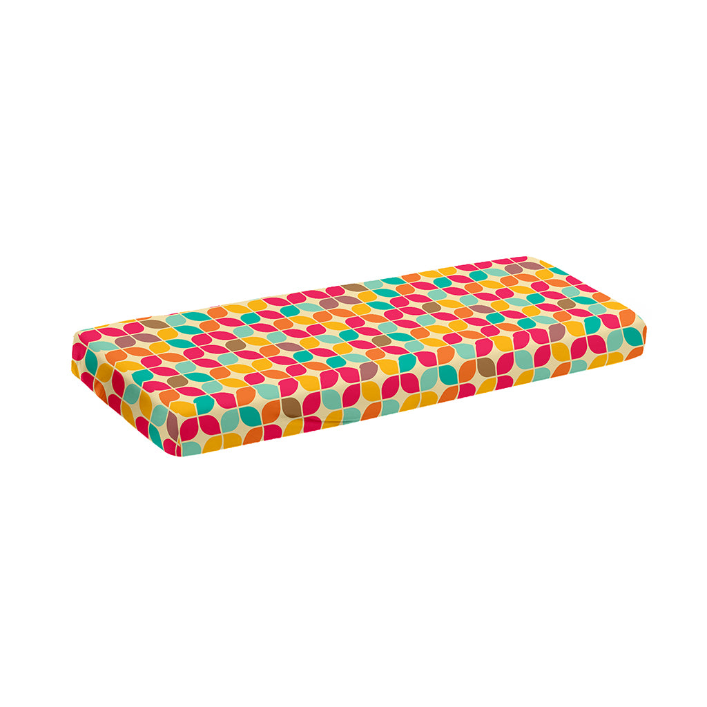Retro Geometric Rounded Square Print Piano Keyboard Cover