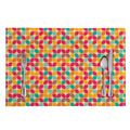 Retro Geometric Rounded Square Print Placemat
