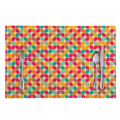 Retro Geometric Rounded Square Print Placemat