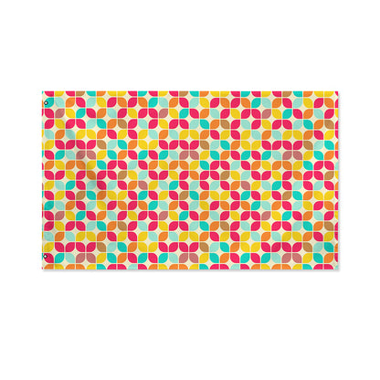 Retro Geometric Rounded Square Print Polyester Flag