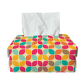 Retro Geometric Rounded Square Print Rectangle Tissue Box Cover