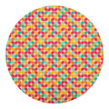 Retro Geometric Rounded Square Print Round Blanket