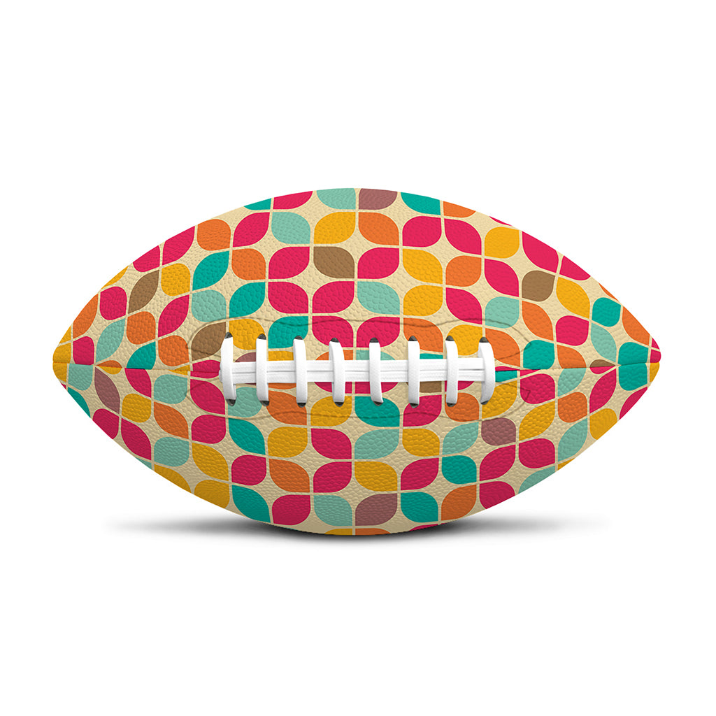Retro Geometric Rounded Square Print Rugby Ball