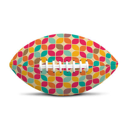Retro Geometric Rounded Square Print Rugby Ball