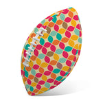 Retro Geometric Rounded Square Print Rugby Ball