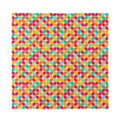 Retro Geometric Rounded Square Print Silk Bandana