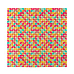 Retro Geometric Rounded Square Print Silk Bandana