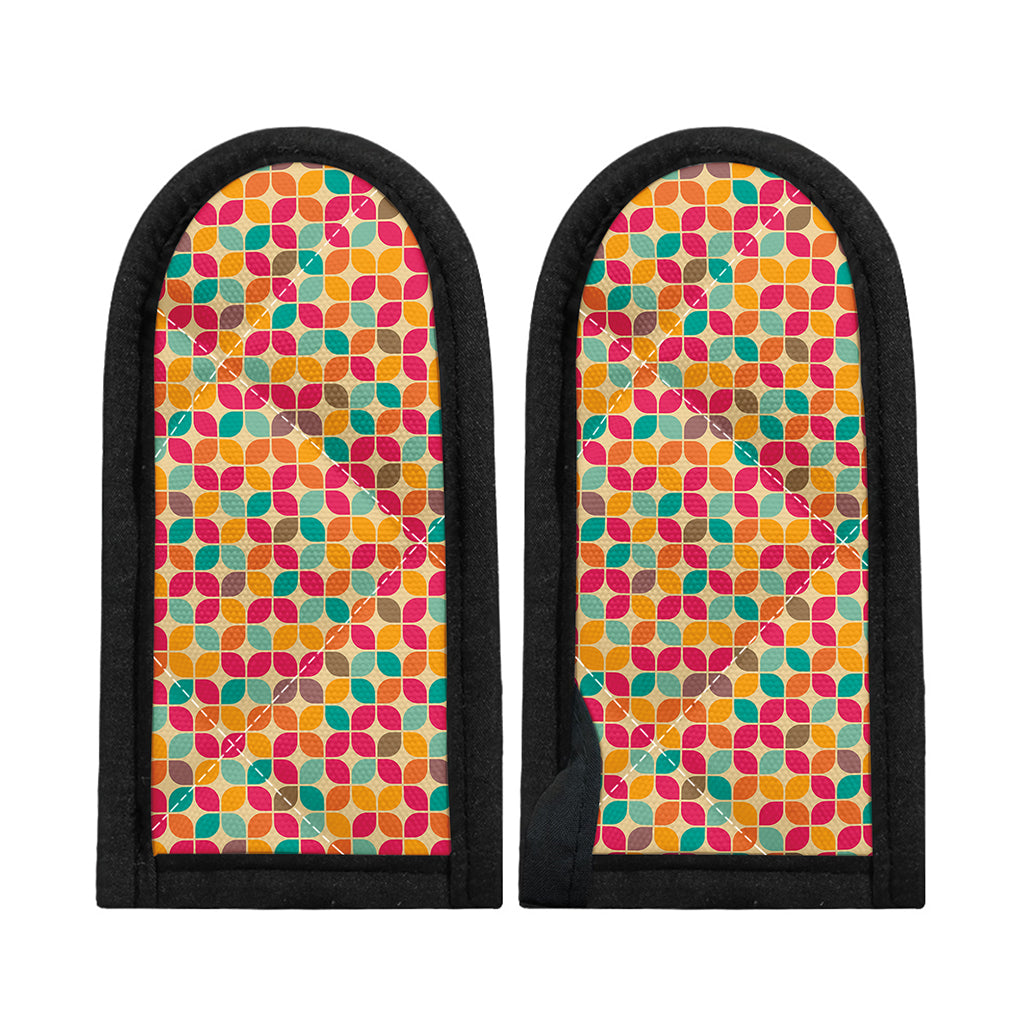Retro Geometric Rounded Square Print Skillet Handle Cover
