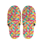 Retro Geometric Rounded Square Print Slippers