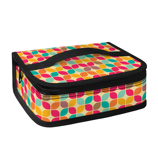 Retro Geometric Rounded Square Print Small Lunch Bag