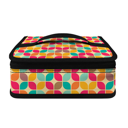 Retro Geometric Rounded Square Print Small Lunch Bag