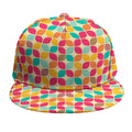 Retro Geometric Rounded Square Print Snapback Cap