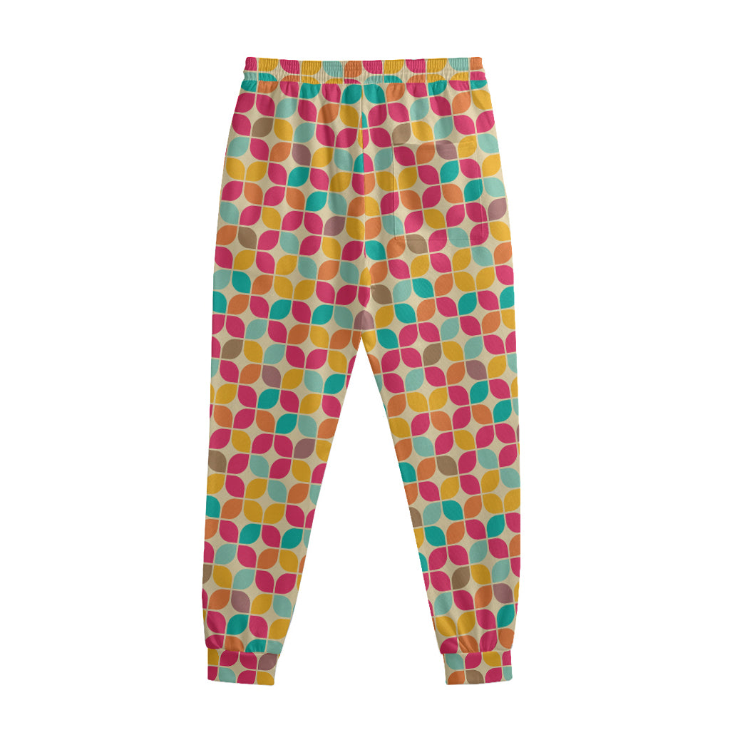 Retro Geometric Rounded Square Print Sweatpants