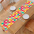 Retro Geometric Rounded Square Print Table Runner