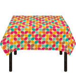 Retro Geometric Rounded Square Print Tablecloth