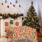 Retro Geometric Rounded Square Print Tablecloth