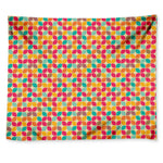 Retro Geometric Rounded Square Print Tapestry