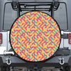 Retro Geometric Rounded Square Print Tire Cover