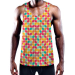 Retro Geometric Rounded Square Print Training Tank Top