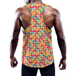 Retro Geometric Rounded Square Print Training Tank Top