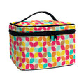 Retro Geometric Rounded Square Print Travel Makeup Bag