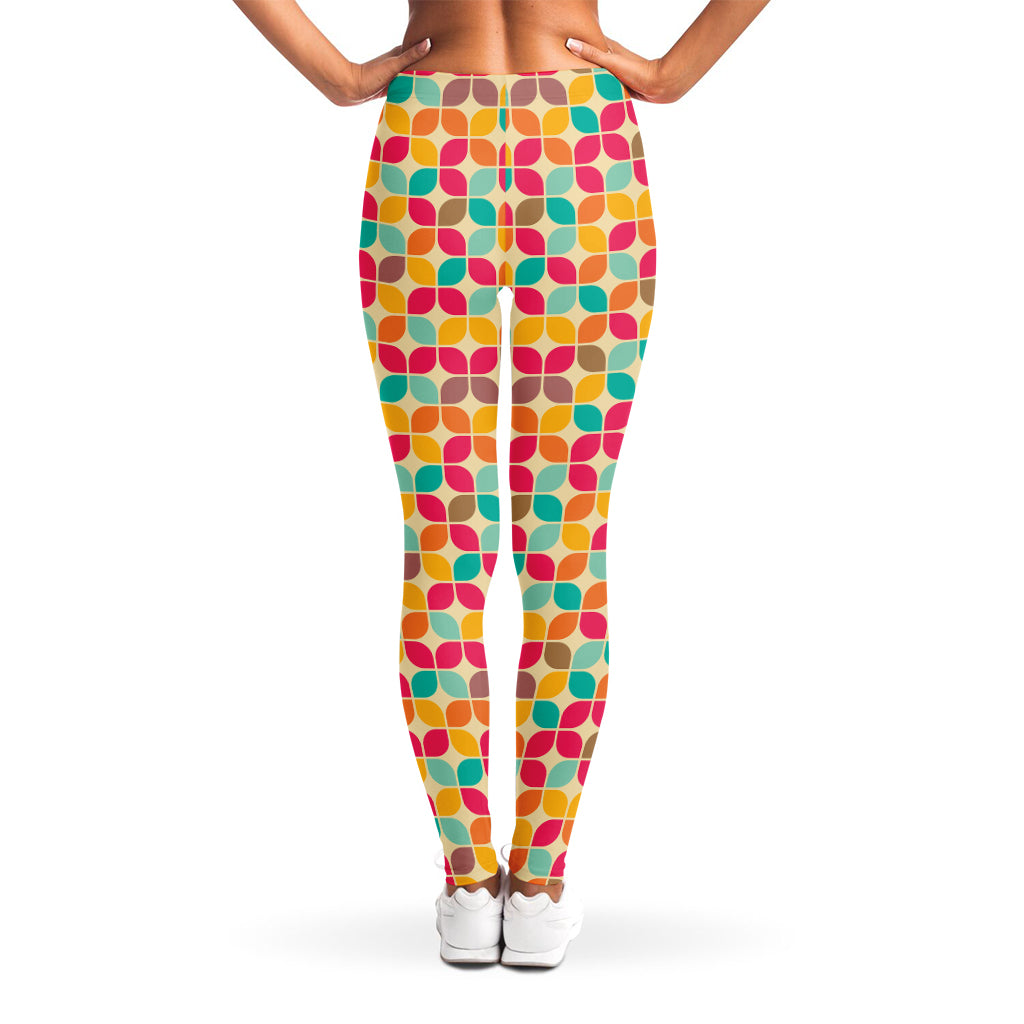 Retro Geometric Rounded Square Print Women's Leggings