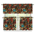 Retro Graffiti Pattern Print 3 Piece Kitchen Curtains