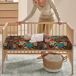 Retro Graffiti Pattern Print Baby Crib Sheet