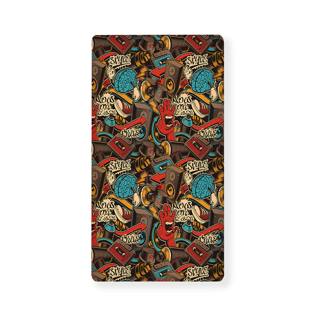 Retro Graffiti Pattern Print Baby Crib Sheet