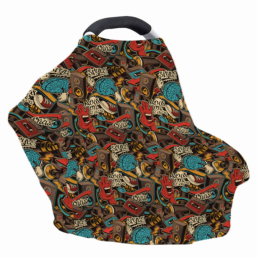 Retro Graffiti Pattern Print Baby Seat Cover