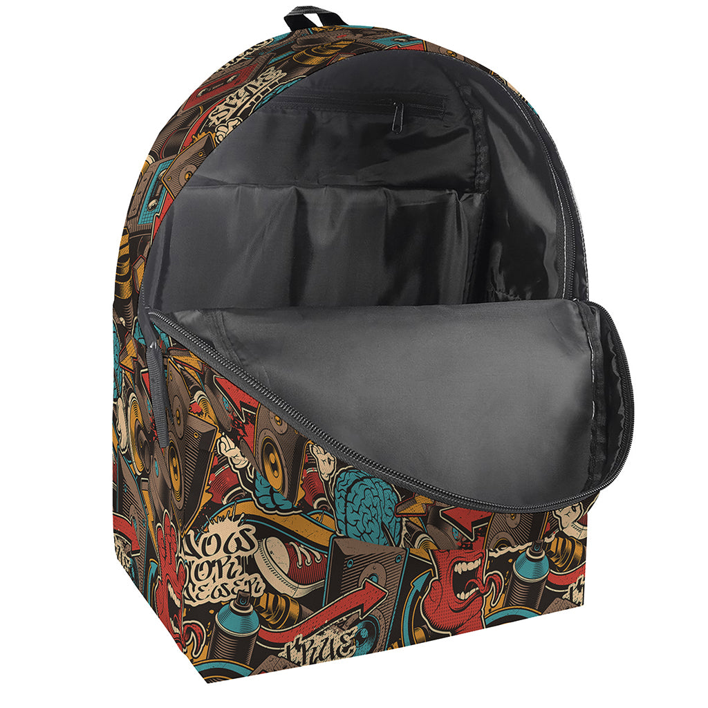 Retro Graffiti Pattern Print Backpack