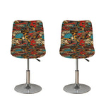 Retro Graffiti Pattern Print Bar Stool Covers