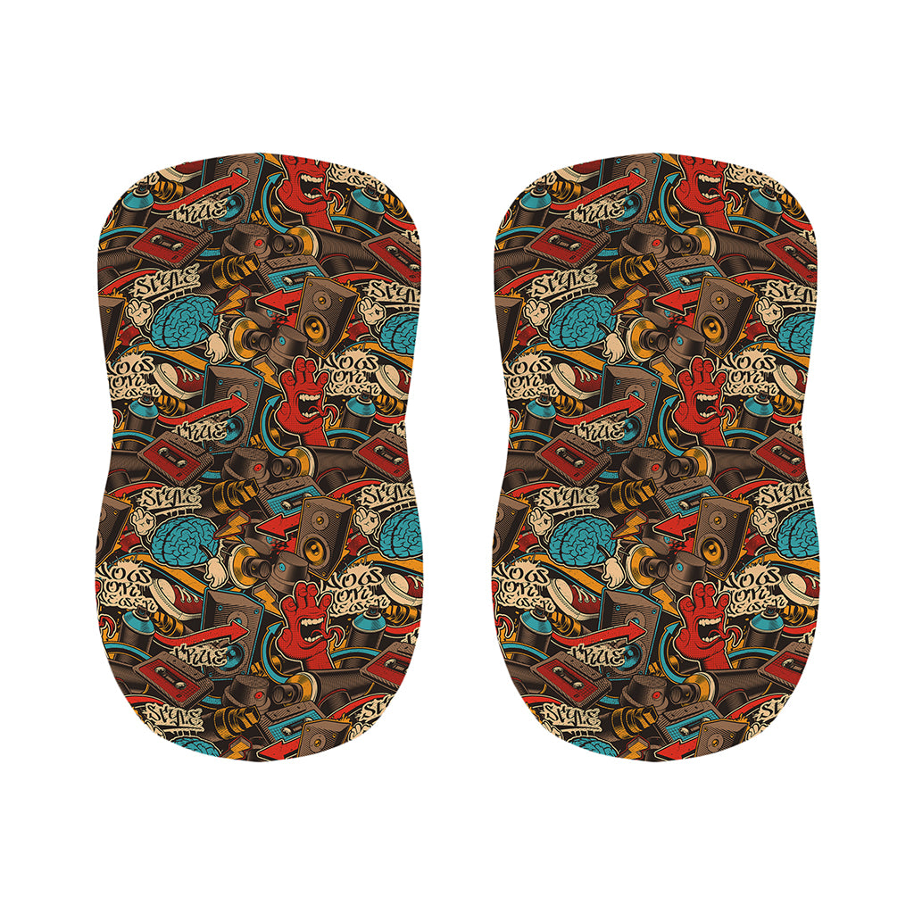 Retro Graffiti Pattern Print Bar Stool Covers