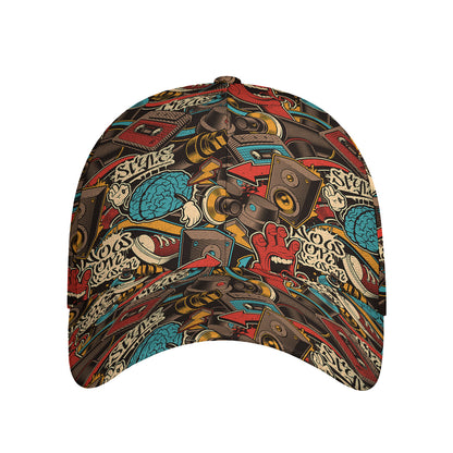 Retro Graffiti Pattern Print Baseball Cap