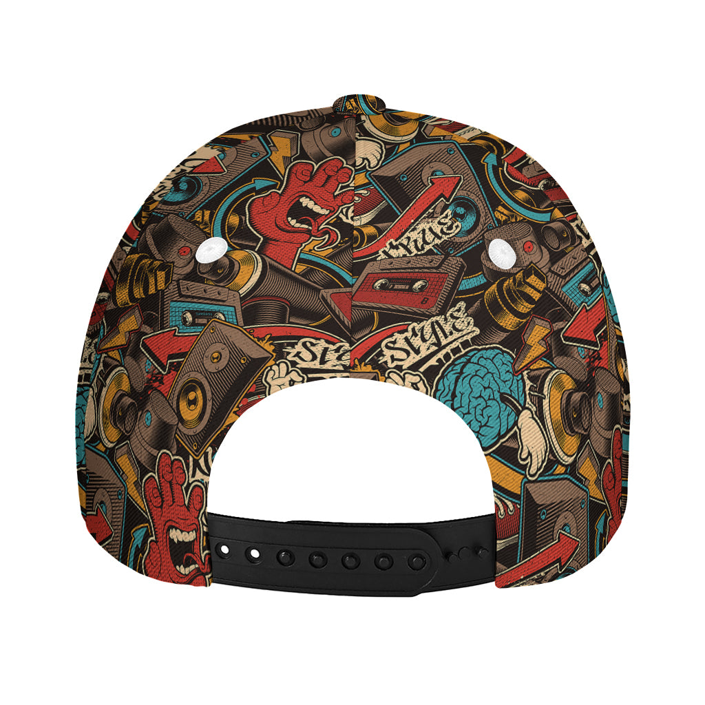 Retro Graffiti Pattern Print Baseball Cap