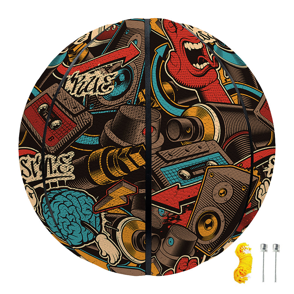 Retro Graffiti Pattern Print Basketball