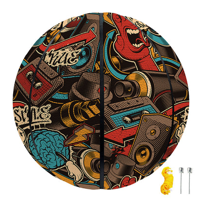 Retro Graffiti Pattern Print Basketball