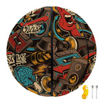 Retro Graffiti Pattern Print Basketball