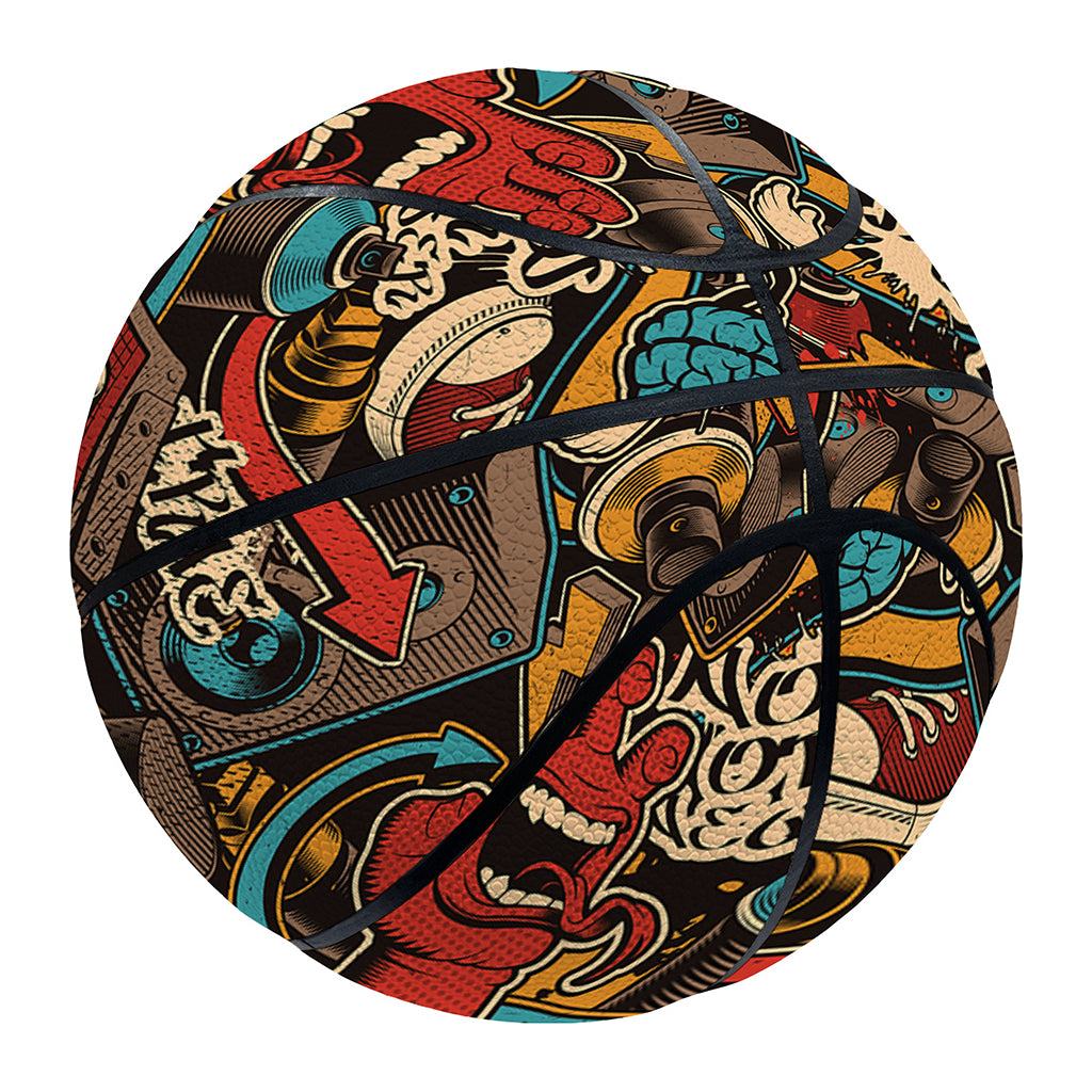 Retro Graffiti Pattern Print Basketball