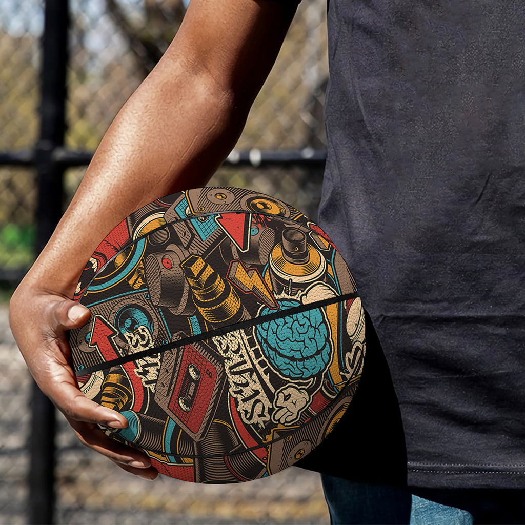 Retro Graffiti Pattern Print Basketball