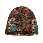 Retro Graffiti Pattern Print Beanie