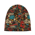Retro Graffiti Pattern Print Beanie