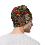 Retro Graffiti Pattern Print Beanie