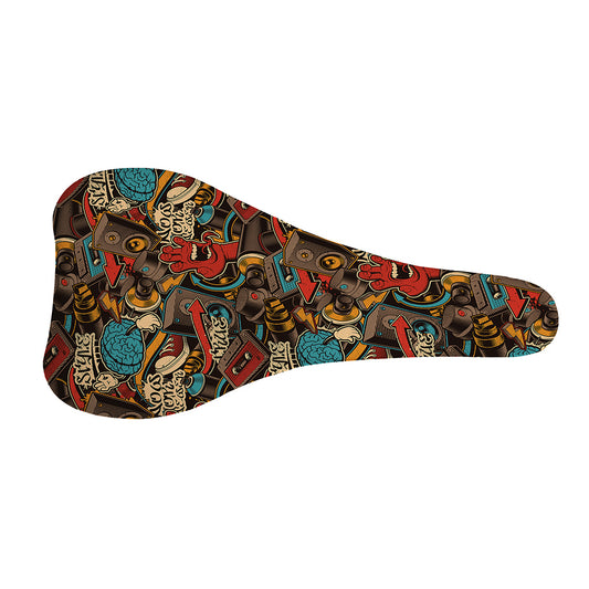 Retro Graffiti Pattern Print Bicycle Seat Cover