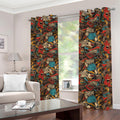 Retro Graffiti Pattern Print Dimout Grommet Curtains