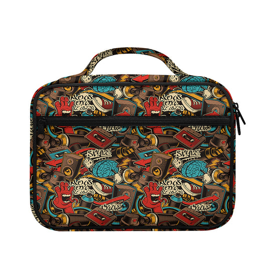 Retro Graffiti Pattern Print Briefcase Bible Bag