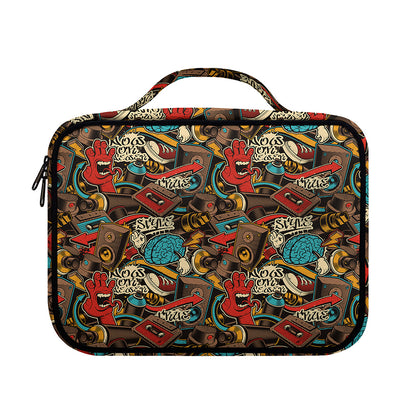 Retro Graffiti Pattern Print Briefcase Bible Bag