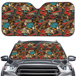 Retro Graffiti Pattern Print Car Windshield Sun Shade